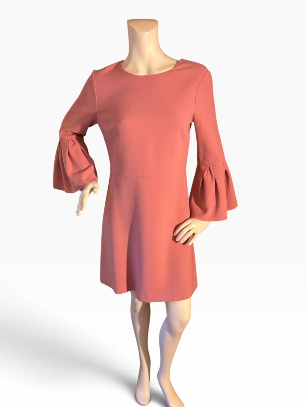 Ann Taylor Pink Bell-Sleeve Fit-and-Flare Dress, women’s size 6